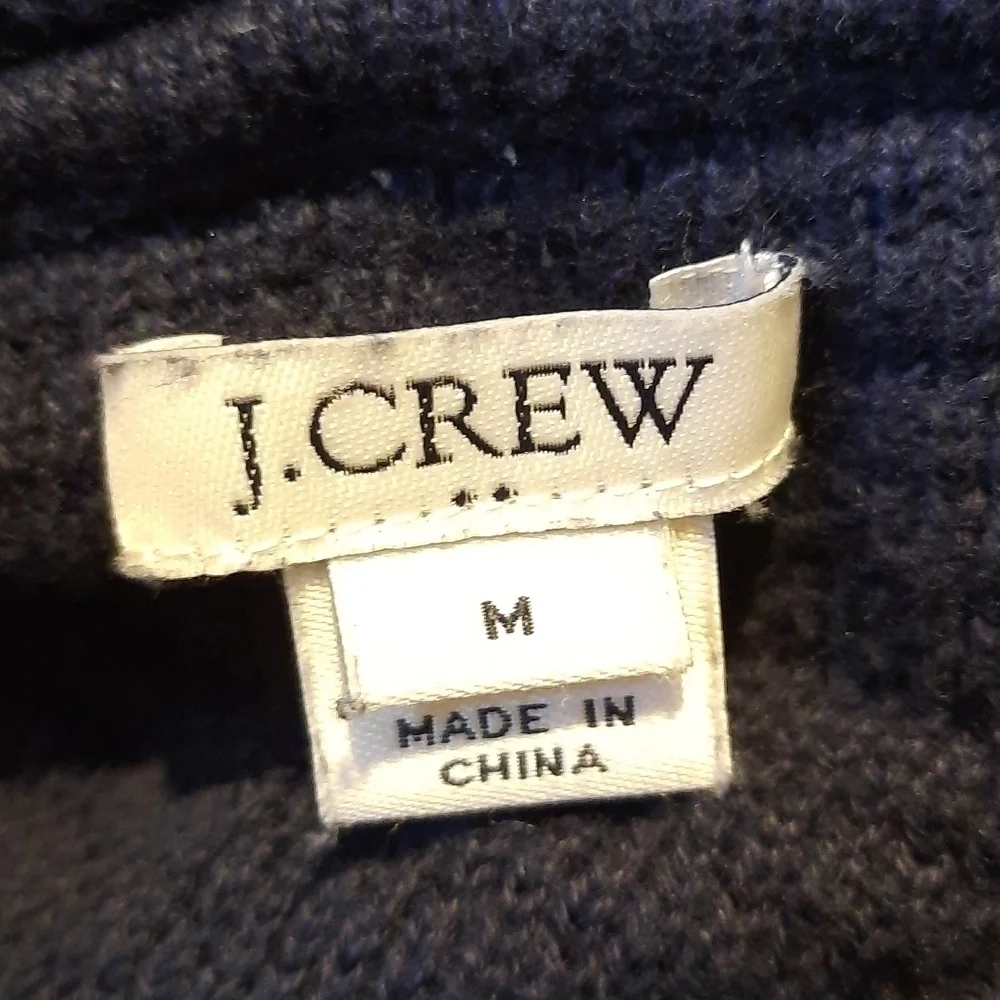 J.Crew medium navy blue knit sweater with fringe detail